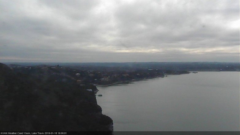Lake Travis webcam, January 18, 2018 3:10 PM CT