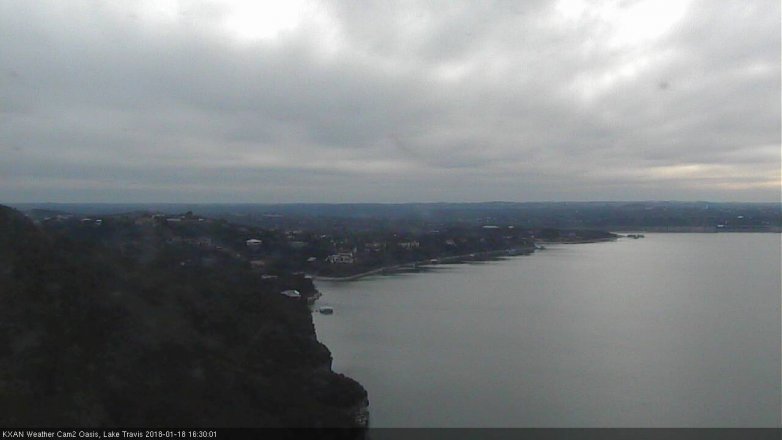 Lake Travis webcam, January 18, 2018 3:55 PM CT