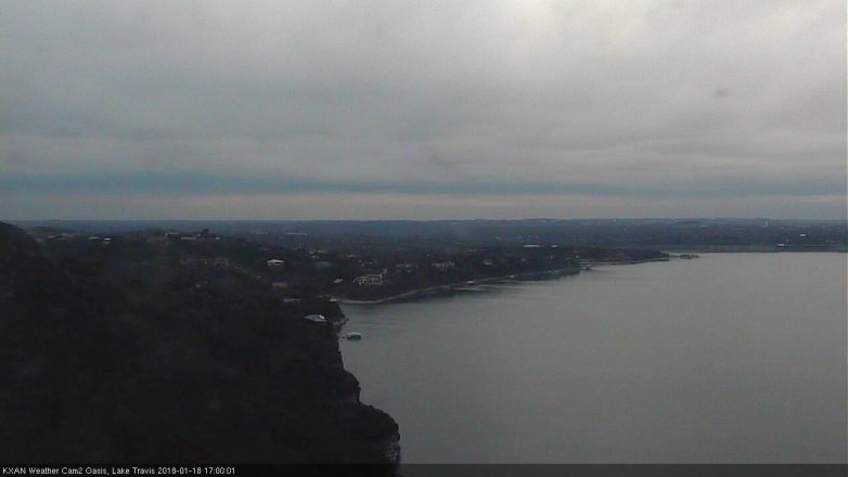 Lake Travis webcam, January 18, 2018 4:15 PM CT