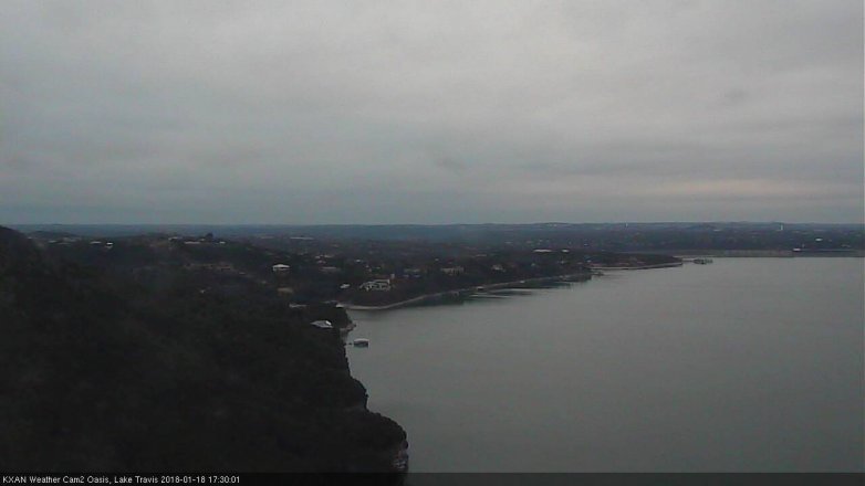 Lake Travis webcam, January 18, 2018 4:50 PM CT