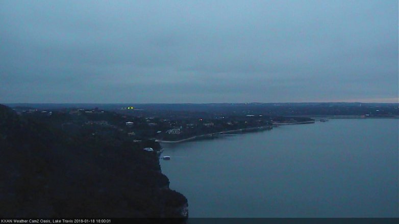 Lake Travis webcam, January 18, 2018 5:10 PM CT
