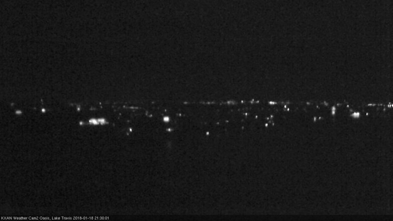 Lake Travis webcam, January 18, 2018 9:00 PM CT