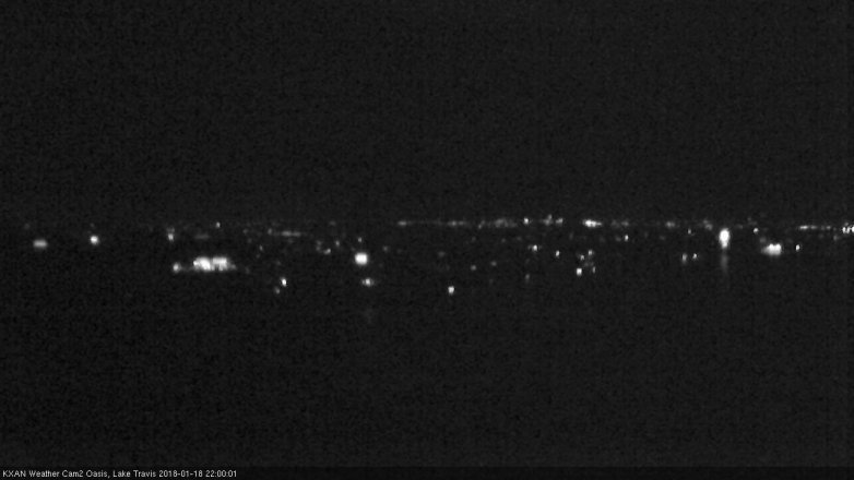 Lake Travis webcam, January 18, 2018 9:30 PM CT