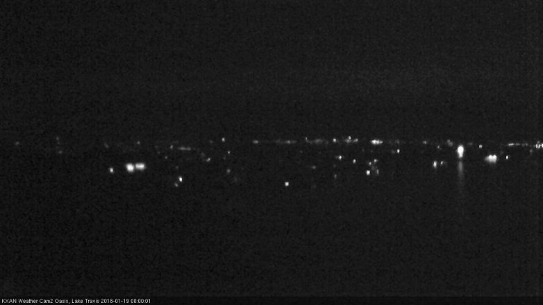 Lake Travis webcam, January 18, 2018 11:10 PM CT