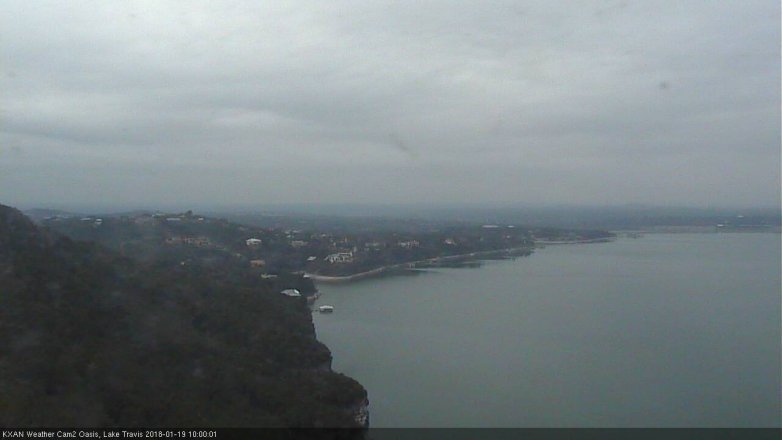 Lake Travis webcam, January 19, 2018 9:15 AM CT