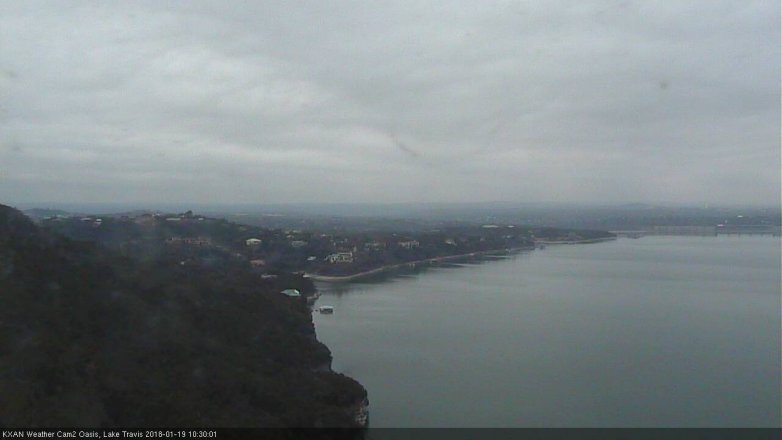 Lake Travis webcam, January 19, 2018 10:00 AM CT