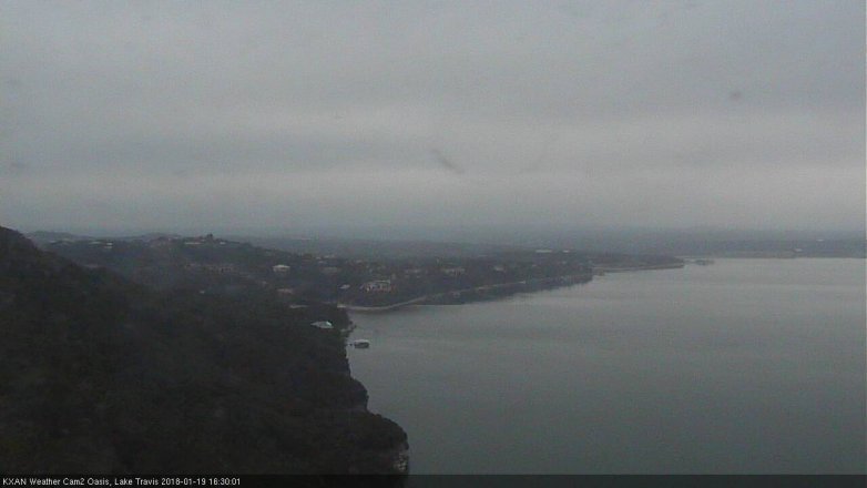 Lake Travis webcam, January 19, 2018 3:35 PM CT
