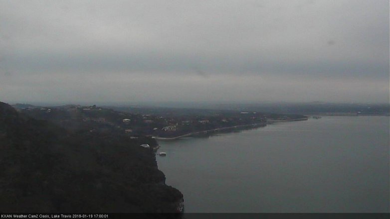Lake Travis webcam, January 19, 2018 4:25 PM CT