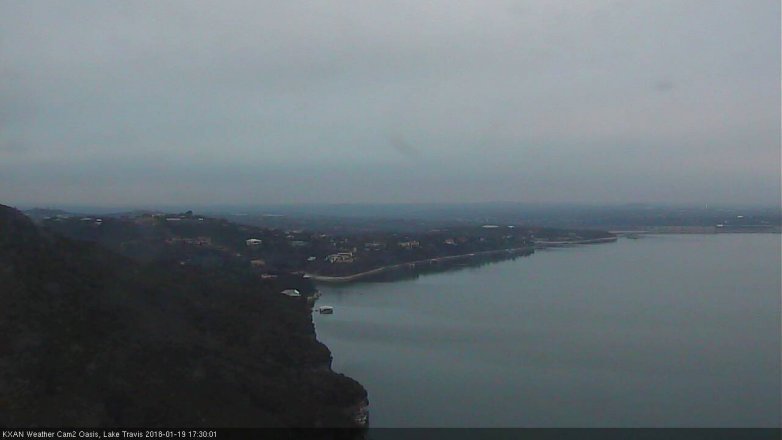 Lake Travis webcam, January 19, 2018 4:35 PM CT
