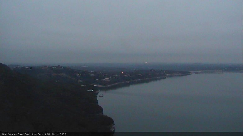 Lake Travis webcam, January 19, 2018 5:25 PM CT