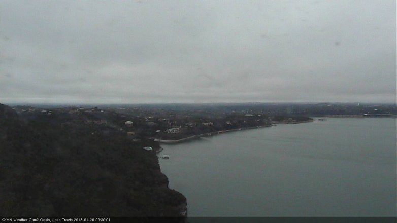 Lake Travis webcam, January 20, 2018 9:00 AM CT