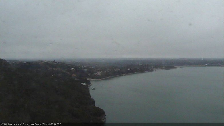 Lake Travis webcam, January 20, 2018 9:10 AM CT