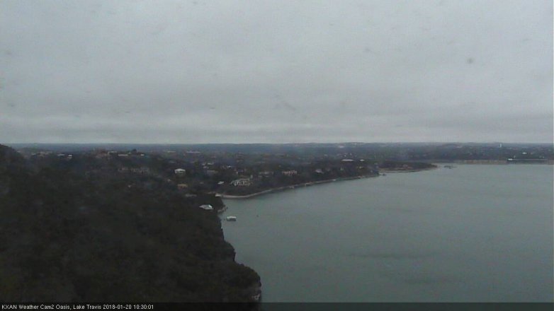 Lake Travis webcam, January 20, 2018 9:35 AM CT