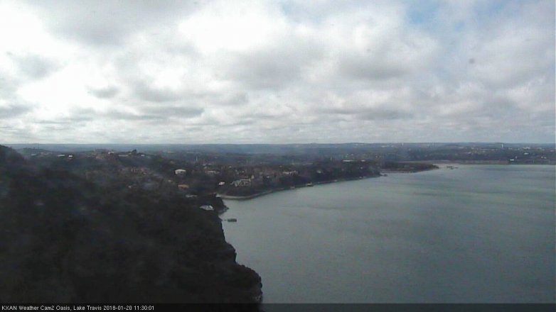 Lake Travis webcam, January 20, 2018 10:50 AM CT