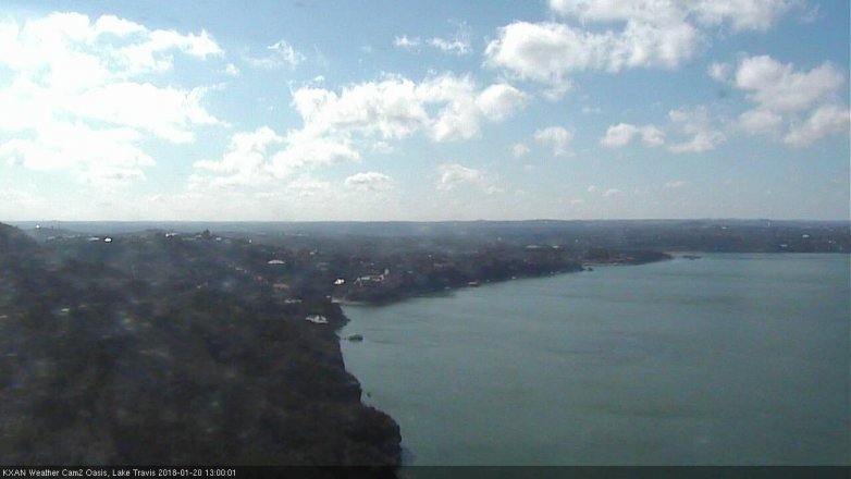 Lake Travis webcam, January 20, 2018 12:30 PM CT