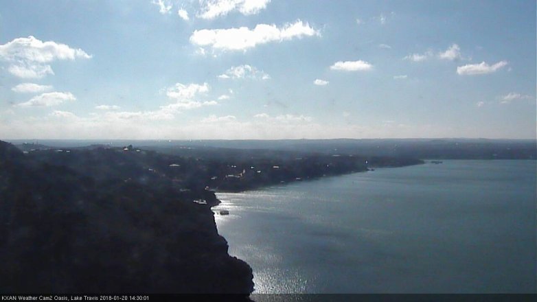 Lake Travis webcam, January 20, 2018 1:40 PM CT