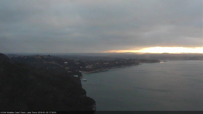 Lake Travis webcam, January 20, 2018 4:55 PM CT