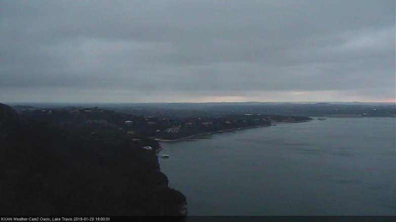 Lake Travis webcam, January 20, 2018 5:25 PM CT