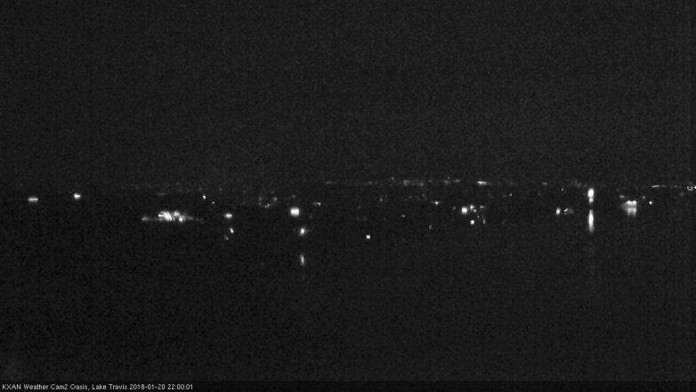 Lake Travis webcam, January 20, 2018 9:15 PM CT
