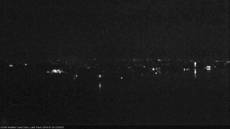 Lake Travis webcam, January 20, 2018 10:10 PM CT