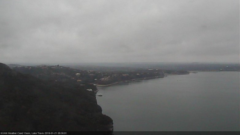 Lake Travis webcam, January 21, 2018 9:00 AM CT