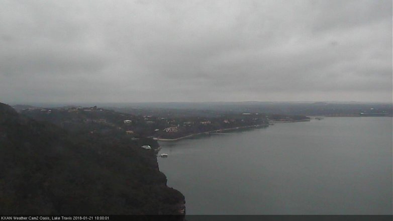 Lake Travis webcam, January 21, 2018 9:20 AM CT