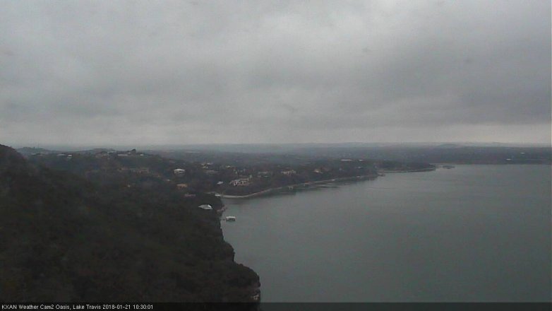 Lake Travis webcam, January 21, 2018 9:50 AM CT