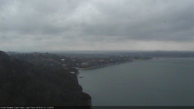 Lake Travis webcam, January 21, 2018 11:20 AM CT