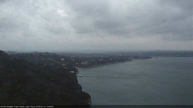 Lake Travis webcam, January 21, 2018 12:10 PM CT
