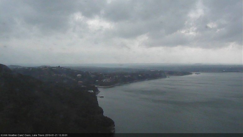 Lake Travis webcam, January 21, 2018 1:00 PM CT