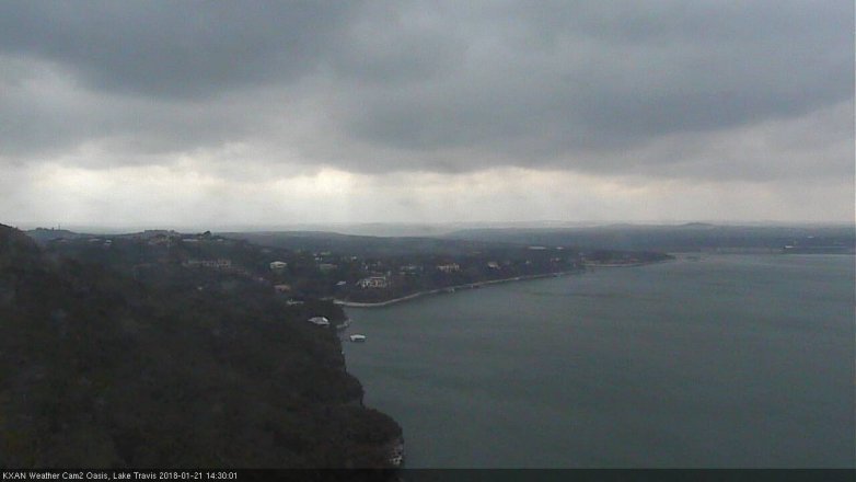 Lake Travis webcam, January 21, 2018 1:45 PM CT