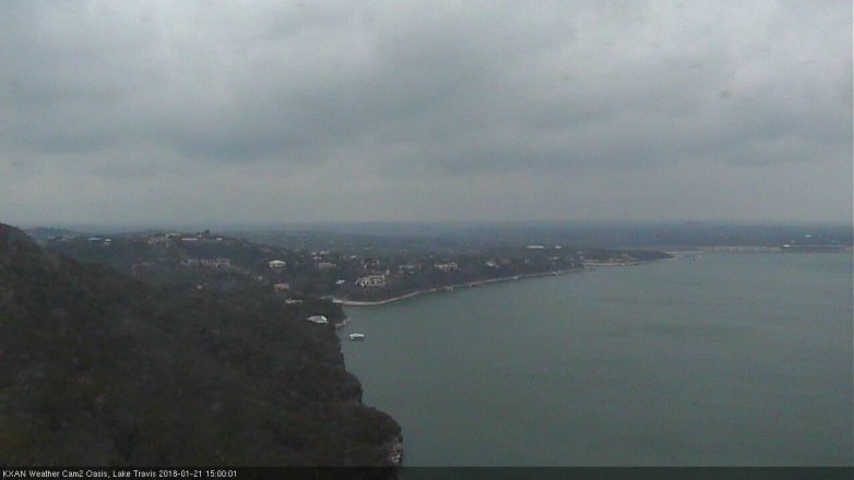 Lake Travis webcam, January 21, 2018 2:10 PM CT