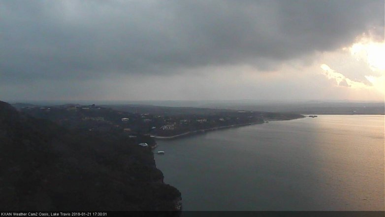 Lake Travis webcam, January 21, 2018 4:50 PM CT