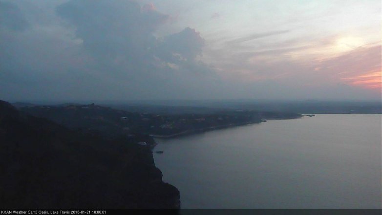 Lake Travis webcam, January 21, 2018 5:10 PM CT