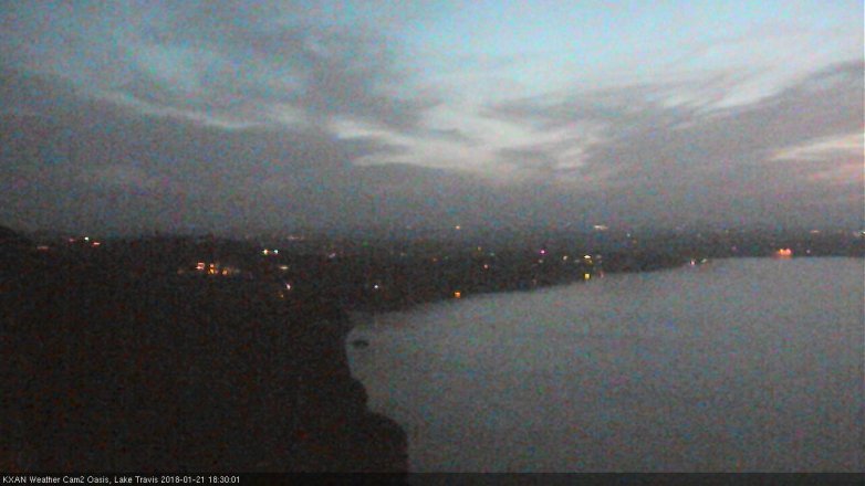 Lake Travis webcam, January 21, 2018 6:00 PM CT
