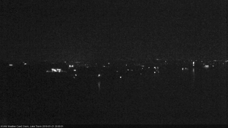 Lake Travis webcam, January 21, 2018 7:30 PM CT