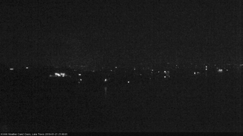 Lake Travis webcam, January 21, 2018 8:10 PM CT
