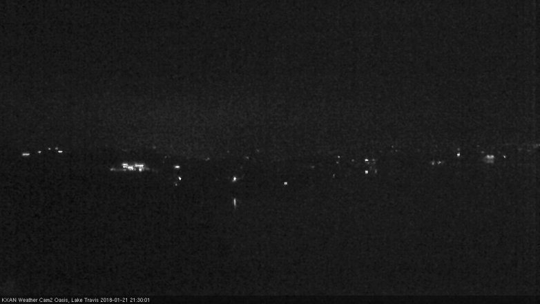 Lake Travis webcam, January 21, 2018 8:40 PM CT