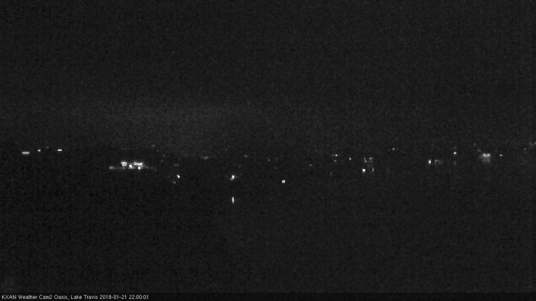 Lake Travis webcam, January 21, 2018 9:15 PM CT