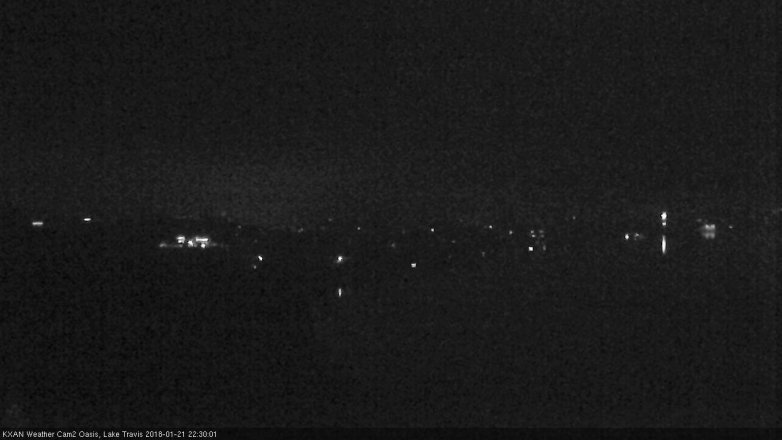 Lake Travis webcam, January 21, 2018 9:55 PM CT