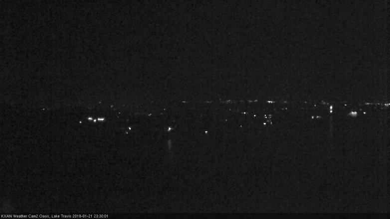 Lake Travis webcam, January 21, 2018 10:45 PM CT