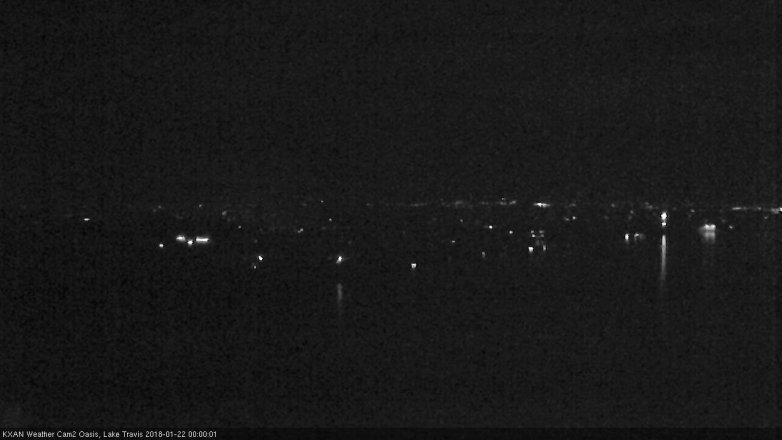 Lake Travis webcam, January 21, 2018 11:05 PM CT