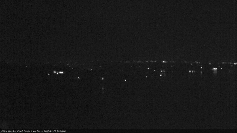 Lake Travis webcam, January 21, 2018 12:00 AM CT