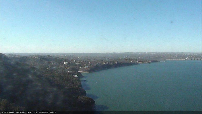 Lake Travis webcam, January 22, 2018 9:30 AM CT