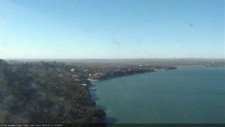 Lake Travis webcam, January 22, 2018 9:45 AM CT