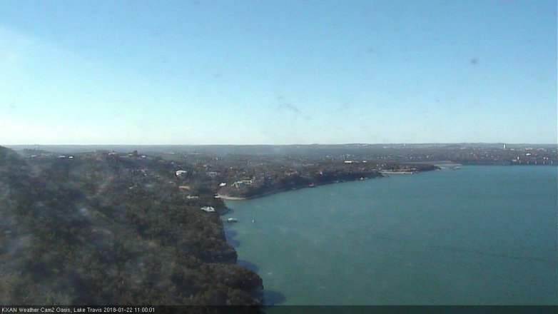 Lake Travis webcam, January 22, 2018 10:20 AM CT