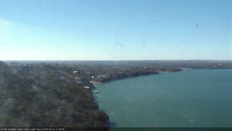 Lake Travis webcam, January 22, 2018 10:55 AM CT