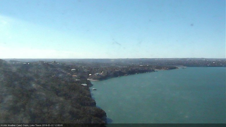 Lake Travis webcam, January 22, 2018 11:30 AM CT