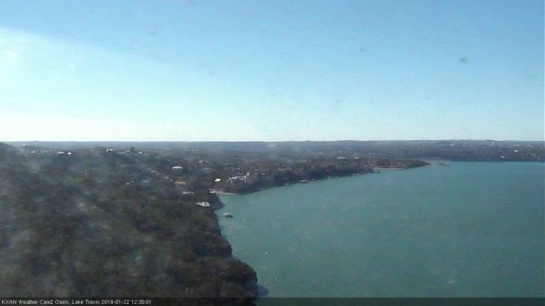 Lake Travis webcam, January 22, 2018 11:40 AM CT