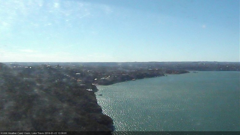 Lake Travis webcam, January 22, 2018 1:00 PM CT